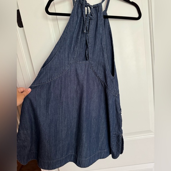 Free People denim mini halter apron dress size XS - Picture 5 of 6